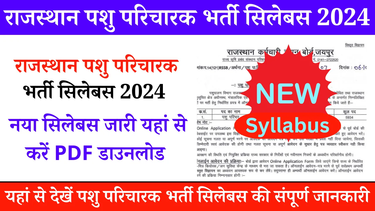 Pashu Paricharak Syllabus 2024